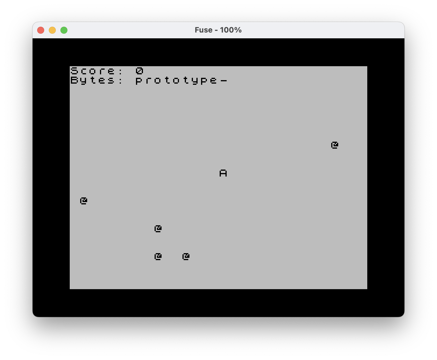 Screenshot of the game after compilation with ZXBASIC